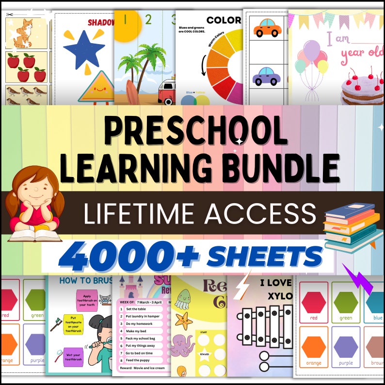 Preschool Pre-K + Kindergarten Learning Bundle